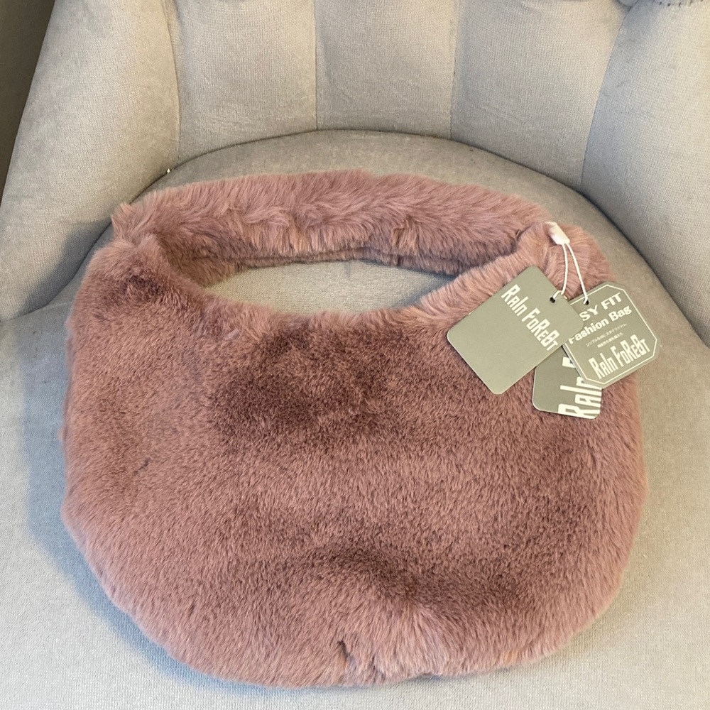 NWT Women's Pink Faux Fur Lolita Kawaii Bag